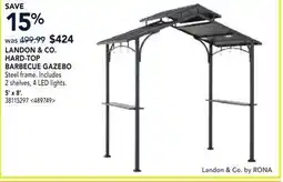 RONA LANDON & CO. HARD-TOP BARBECUE GAZEBO 5' X 8' offer