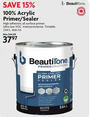 Home Hardware 100% Acrylic Primer/Sealer offer