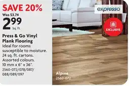 Home Hardware Press & Go Vinyl Plank Flooring offer