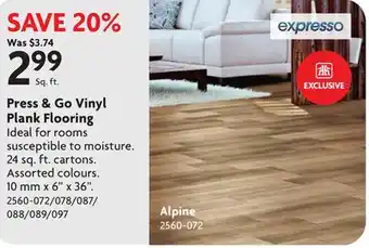 Home Hardware Press & Go Vinyl Plank Flooring offer