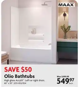Home Hardware Olio Bathtubs offer