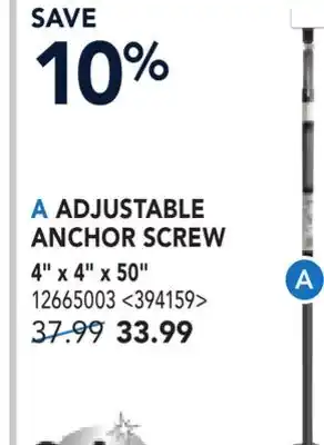 RONA ADJUSTABLE ANCHOR SCREW 4 X 4 X 50 offer