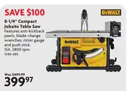 Home Hardware 8-1/4 Compact jobsite Table Saw offer