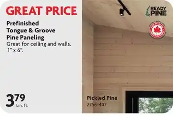 Home Hardware Prefinished Tongue & Groove Pine Paneling - Pickled Pine offer