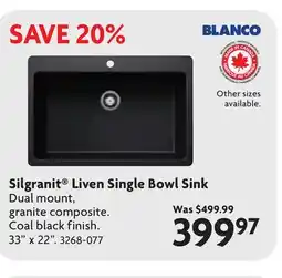 Home Hardware Silgrant Liven Single Bowl Sink offer