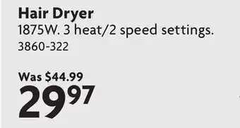Home Hardware Hair Dryer offer