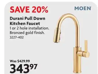 Home Hardware Durani Pull Down Kitchen Faucet offer
