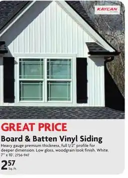 Home Hardware Board & Battern Vinyl Siding offer
