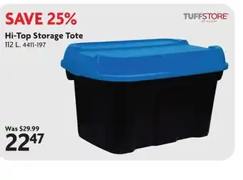 Home Hardware Hi-Top Storage Tote offer