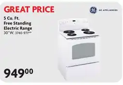 Home Hardware 5 Cu.Ft. Free Standing Electric Range offer