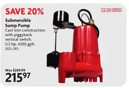 Home Hardware Submersible Sump Pump offer