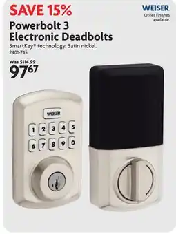 Home Hardware Powerbolt 3 Electronic Deadbolts offer
