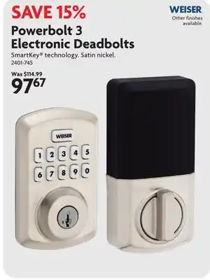 Home Hardware Powerbolt 3 Electronic Deadbolts offer