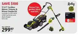 Home Hardware 17-1/2 Cordless Mower, Trimmer & Blower Combo Kit offer