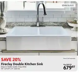 Home Hardware Fireclay Double Kitchen Sink offer