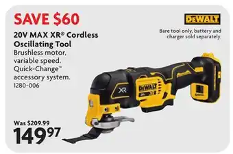Home Hardware 20V MAX XR Cordless Oscillating Tool offer