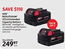 Home Hardware M18 REDLITHIUM XC5.0 Extended Capacity Battery offer