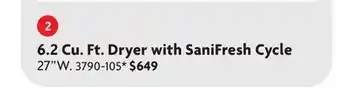 Home Hardware 6.2 Cu. Ft. Dryer with SaniFresh Cycle offer