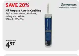 Home Hardware All Purpose Acrylic Caulking offer