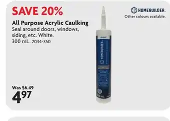 Home Hardware All Purpose Acrylic Caulking offer