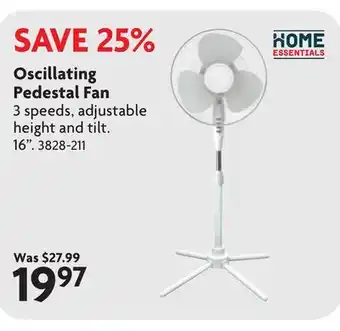 Home Hardware Oscillating Pedestal Fan offer