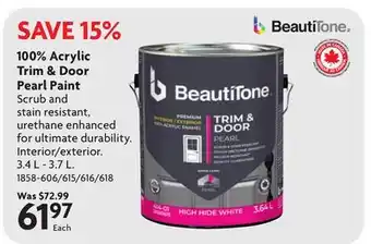 Home Hardware 100% Acrylic Trim & Door Pearl Paint offer