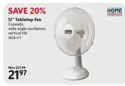 Home Hardware 12 Tabletop Fan offer