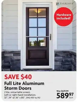 Home Hardware Full Lite Aluminum Storm Doors offer
