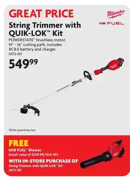 Home Hardware String Trimmer with QUIK-LOK Kit offer