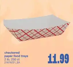 Wholesale Club CHECKERED PAPER FOOD TRAYS 2 LB, 250 CT offer