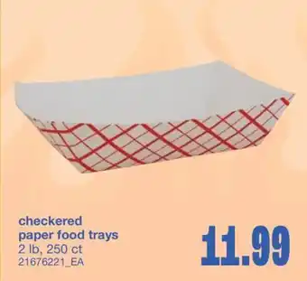 Wholesale Club CHECKERED PAPER FOOD TRAYS 2 LB, 250 CT offer
