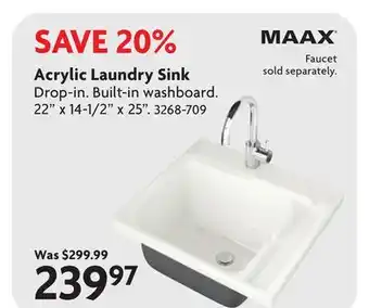 Home Hardware Acrylic Laundry Sink offer