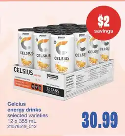 Wholesale Club CELCIUS ENERGY DRINKS, 12 x 355 mL offer