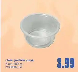 Wholesale Club CLEAR PORTION CUPS 2 OZ, 100 CT offer