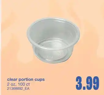 Wholesale Club CLEAR PORTION CUPS 2 OZ, 100 CT offer