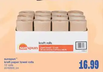 Wholesale Club KRAFT PAPER TOWEL ROLLS, 12 ROLLS offer