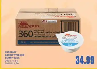 Wholesale Club SUNSPUN SALTED WHIPPED BUTTER CUPS 360 X 4.5 G offer