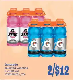 Wholesale Club GATORADE, 6 X 591 ML offer