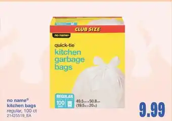 Wholesale Club NO NAME KITCHEN BAGS REGULAR, 100 CT offer
