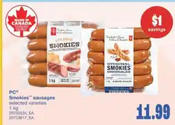 Wholesale Club PC SMOKIES SAUSAGES, 1 KG offer