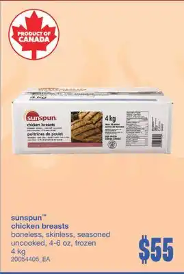Wholesale Club SUNSPUN CHICKEN BREASTS, 4 kg offer