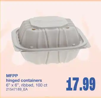 Wholesale Club MFPP HINGED CONTAINERS offer