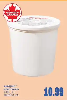 Wholesale Club SUNSPUN SOUR CREAM 14%, 2 L offer