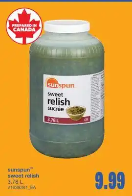 Wholesale Club SUNSPUN SWEET RELISH, 3.78 L offer