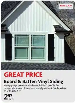 Home Hardware Board & Batten Vinyl Siding offer