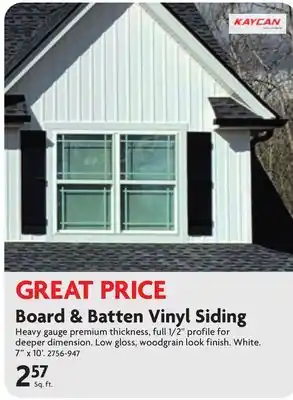 Home Hardware Board & Batten Vinyl Siding offer