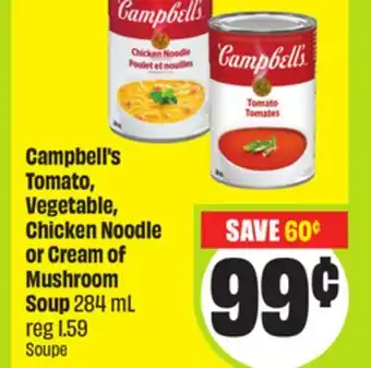 FreshCo Campbell's Tomato, Vegetable, Chicken Noodle or Cream of Mushroom Soup 284 mL offer