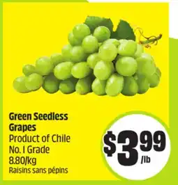 FreshCo Green Seedless Grapes Product of Chile No. 1 Grade 8.80/kg offer