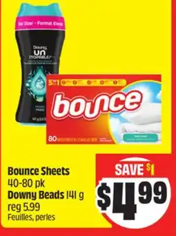 FreshCo Bounce Sheets 40-80 pk Downy Beads 141 g offer