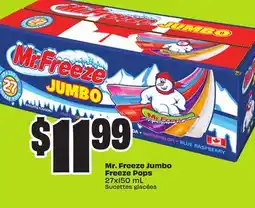 FreshCo Mr. Freeze Jumbo Freeze Pops 27x150 mL offer